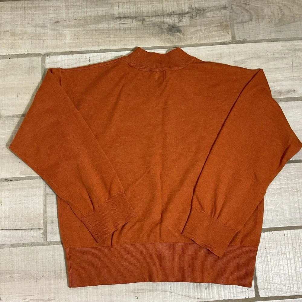 NWT Women's A New Day Long Sleeve Mock Neck Sweater Burnt Orange Rust Small S - Picture 6 of 6